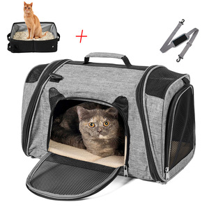 Foldable cat bag cat litter box suit portable pet bag wholesale cat out bag can be stored pet messenger bag