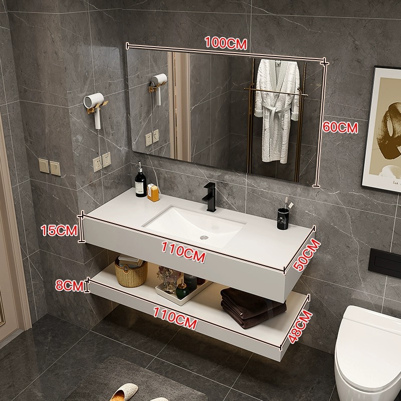 110cm con espejo cuadrado ordinario