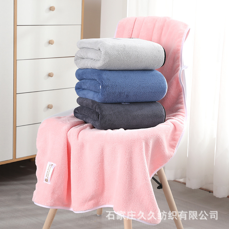 Custom Coral Fleece Bath Towel Adult Absorbent Quick-drying Towel Beach Towel Wearing Bath Towel Beauty Salon Large Bath Towel Custom-made