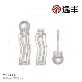 爆款波浪纹异形高透PETG唇彩瓶唇蜜管唇釉管彩妆包材逸丰工厂直销