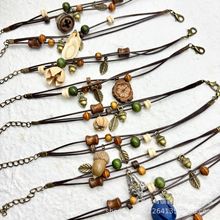 新中式中草药植物果实多层串珠手链橡果复古蜡绳不规则串珠手串