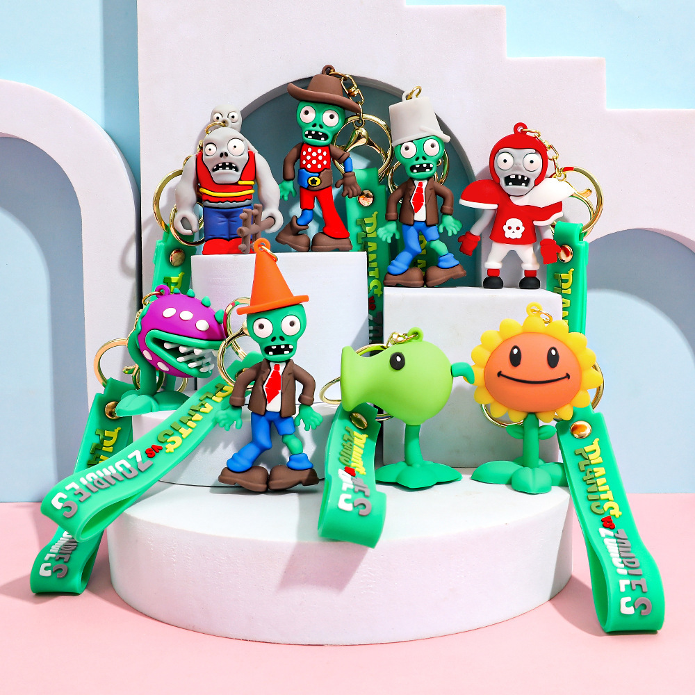 Game Plants Vs. Zombies Keychain School Bag Pendant Men's and Women's Bags Car Key Chain Couple Pendant Gifts