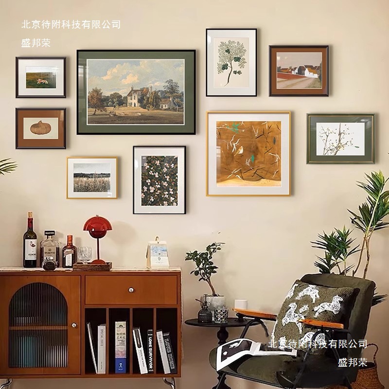 French Retro Hanging Painting Combination Living Room Sofa Background Wall Decorative Painting Antique Niche Art Mural Sense