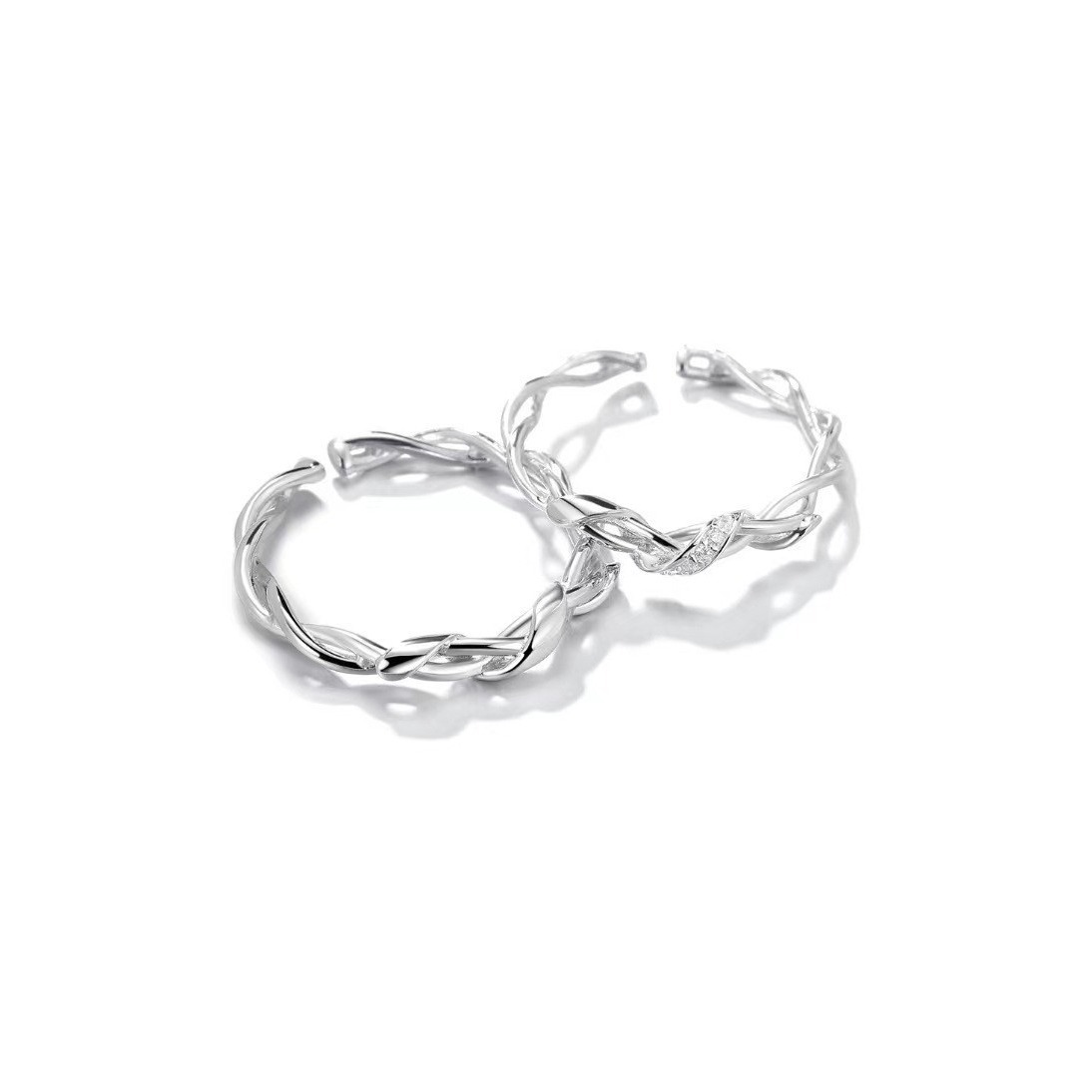 Personalised Weaving Design Couple Rings High-end Trendy Jewellery_voghion.com