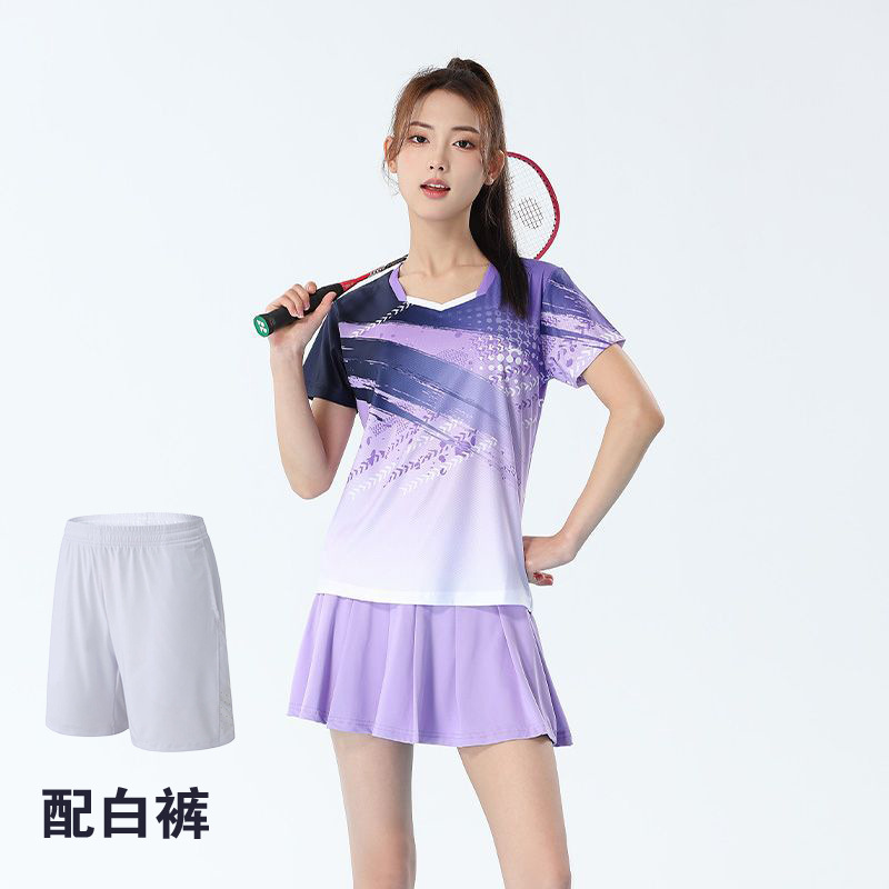 1807 women's top purple 2105 white shorts
