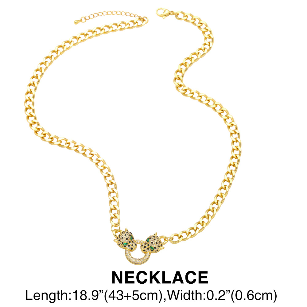 Fashion Copper Animal Bracelet Necklace Zircon Copper Necklaces