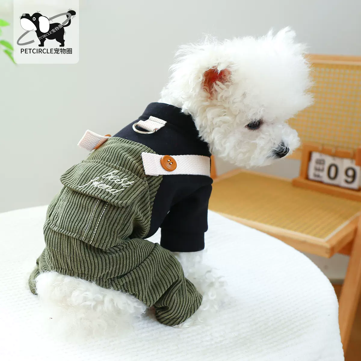 PETCIRCLE宠物圈狗狗四脚衣宠物衣服服饰灯芯绒好朋友背带裤集合