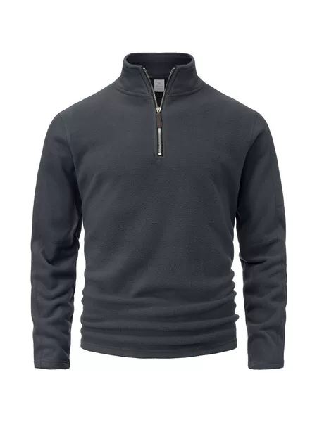 Cross-Border Autumn and Winter Men's Half-Zip Sweatshirt Versatile Patchwork Fleece Jacket Fitness Running Sports Top for Men