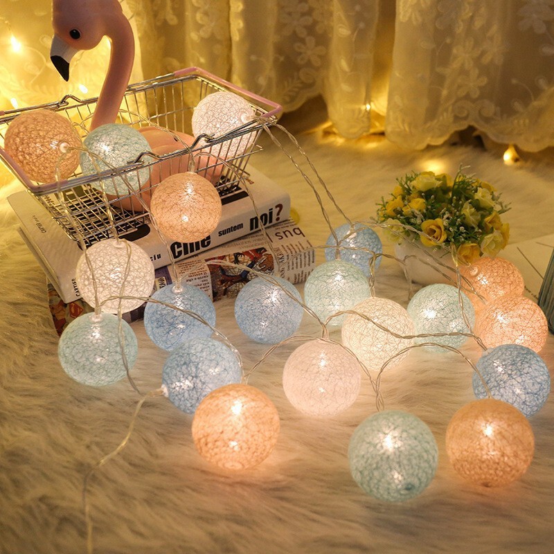 Factory Wholesale Cotton Ball String Lights Led Cotton Ball Lights for Children's Room, Tent, Party, Wedding Decoration, Creative Ambiance Lighting