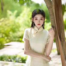 2024年春夏新款女装改良复古文艺时尚时髦新中式旗袍印花日常