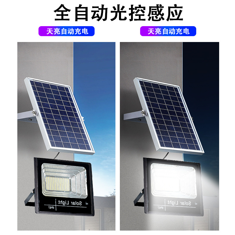 Lámpara solar al aire libre lámpara de jardín lámpara al aire libre impermeable Super brillante Lámpara de calle rural split Luz de inundación
