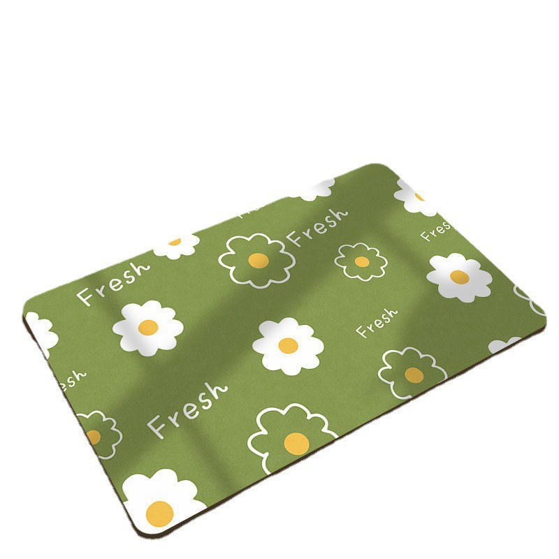 Baño de absorción de agua, suelo de absorción de algas, almohadilla de absorción de agua, cocina de baño, almohadilla verde, almohadilla antideslizante, almohadilla de puerta