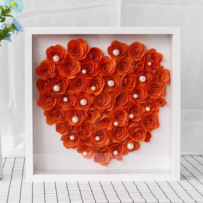 Белая сушеная цветочная рамка для фото, полая 3 см, плексиглас, ручная работа, вечная роза, настольная или настенная подвеска, распродажа