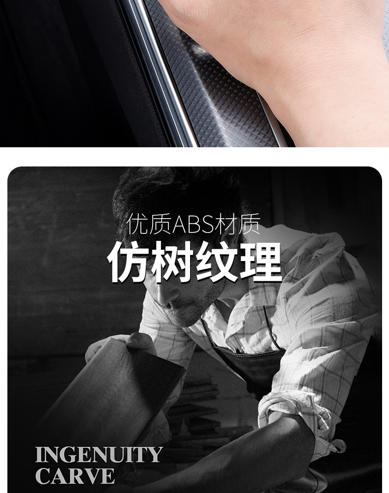 Suitable for Audi Zen wood grain gear shift cover A6L/A4L/A5/Q2L/Q5/Q7Q6A8A3 interior modification gear shift cover