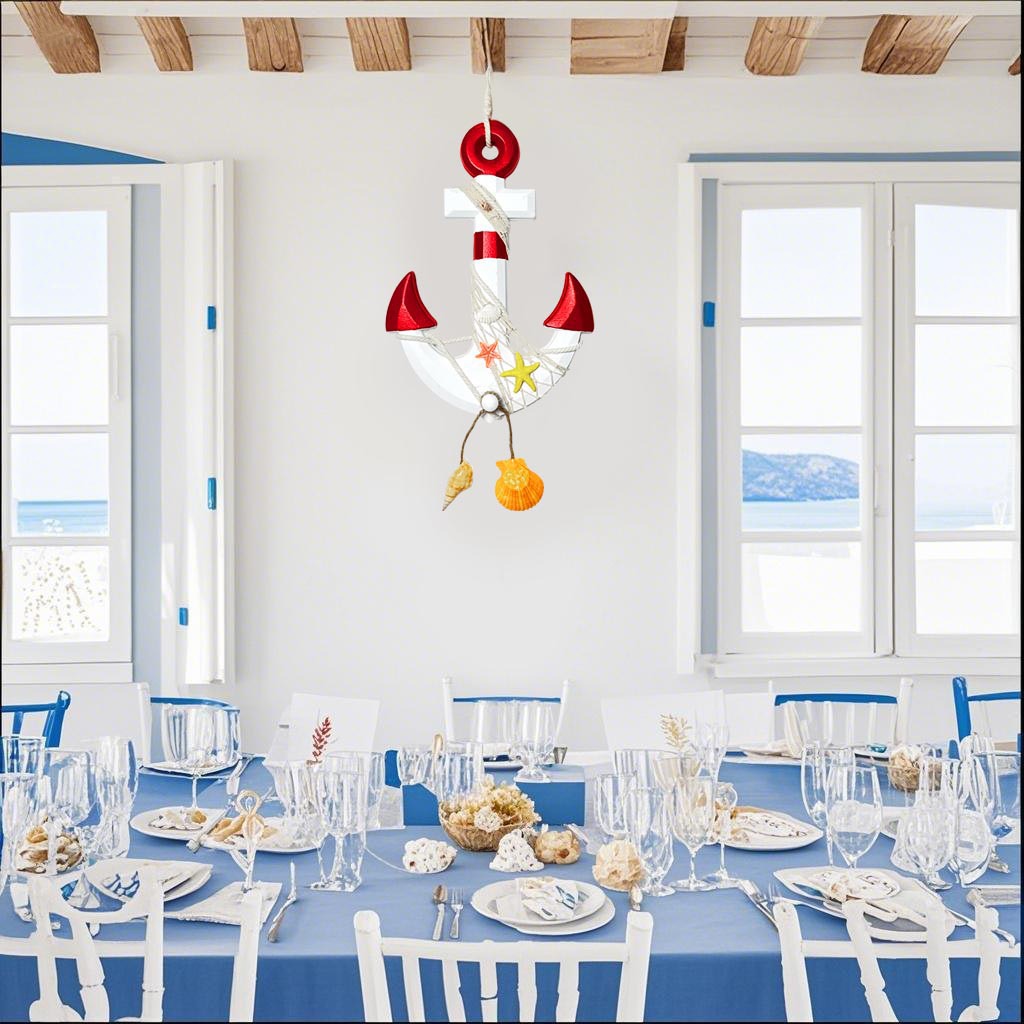 Madera hecha a mano mediterránea transfronteriza artesanía colgante fiesta festival concha estrella de mar decoración