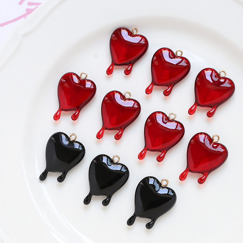 1 Piece Simple Style Heart Shape Arylic Enamel Valentine's Day Jewelry Accessories display picture 4