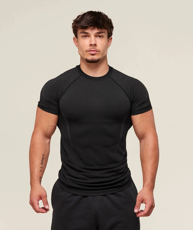 GYMSHARK フィットネストップスメンズカジュアルランニング速乾通気性タイツ半袖 Tシャツメンズマッスルシャーク|undefined