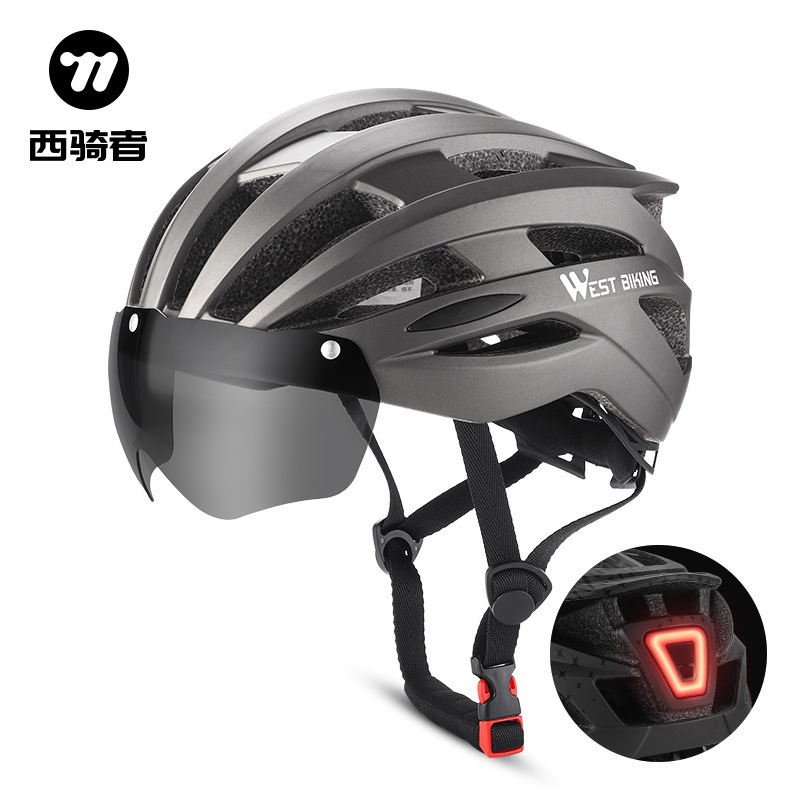 West Rider Goggles Helmet Bicycle Integrated Safety Helmet Mountain Road Car with Light Hat Helmet Equipment West Rider Goggles Helmet Bicycle Integrated Safety Helmet Mountain Road Car with Light Hat Helmet Equipment