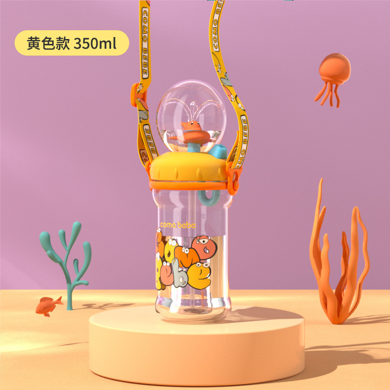 Taza de agua para niños ballena spray bebé taza de paja kindergarten hogar buceo beber diversión taza de verano