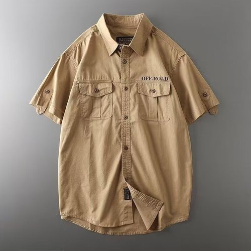 2024工装衬衫男夏装港风学生宽松小众设计感趣味新款男装上衣外穿