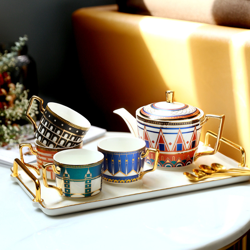 ins European Style Coffee Set Creative Home Light Luxury Scented Tea Afternoon Tea Ceramic Tea Set Coffee Cup and Saucer Set