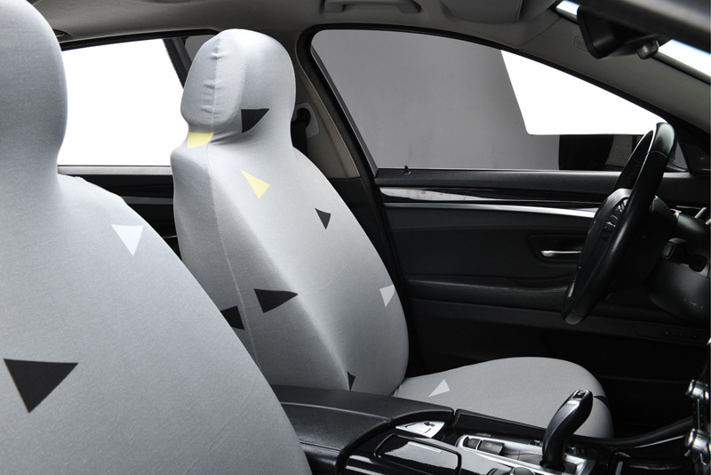 Fabric car elastic seat cover, non-slip, full coverage, thin model, front row driver and passenger seat cushion cover, one-piece dust cover