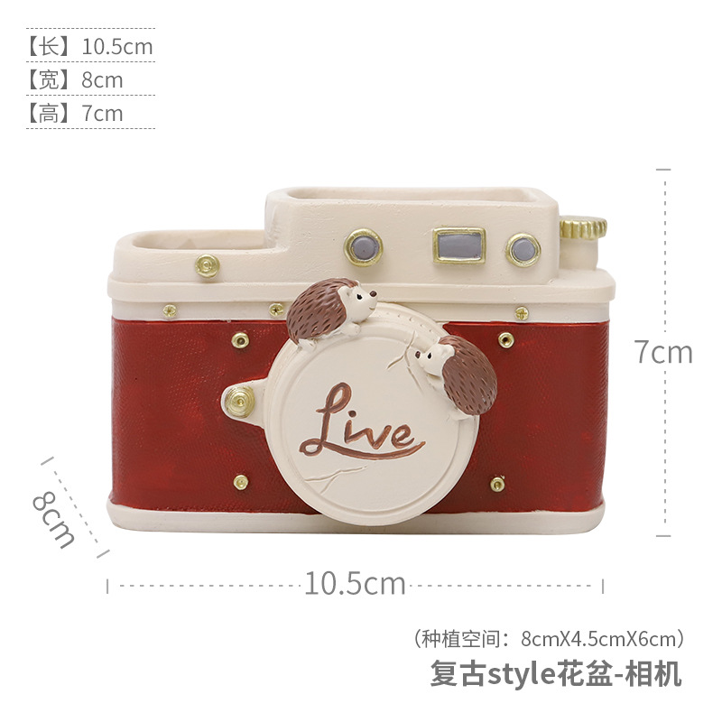 Chậu cây mọng nước resin vintage, chậu mini để bàn, đồ thủ công trang trí nhà (RG-49)