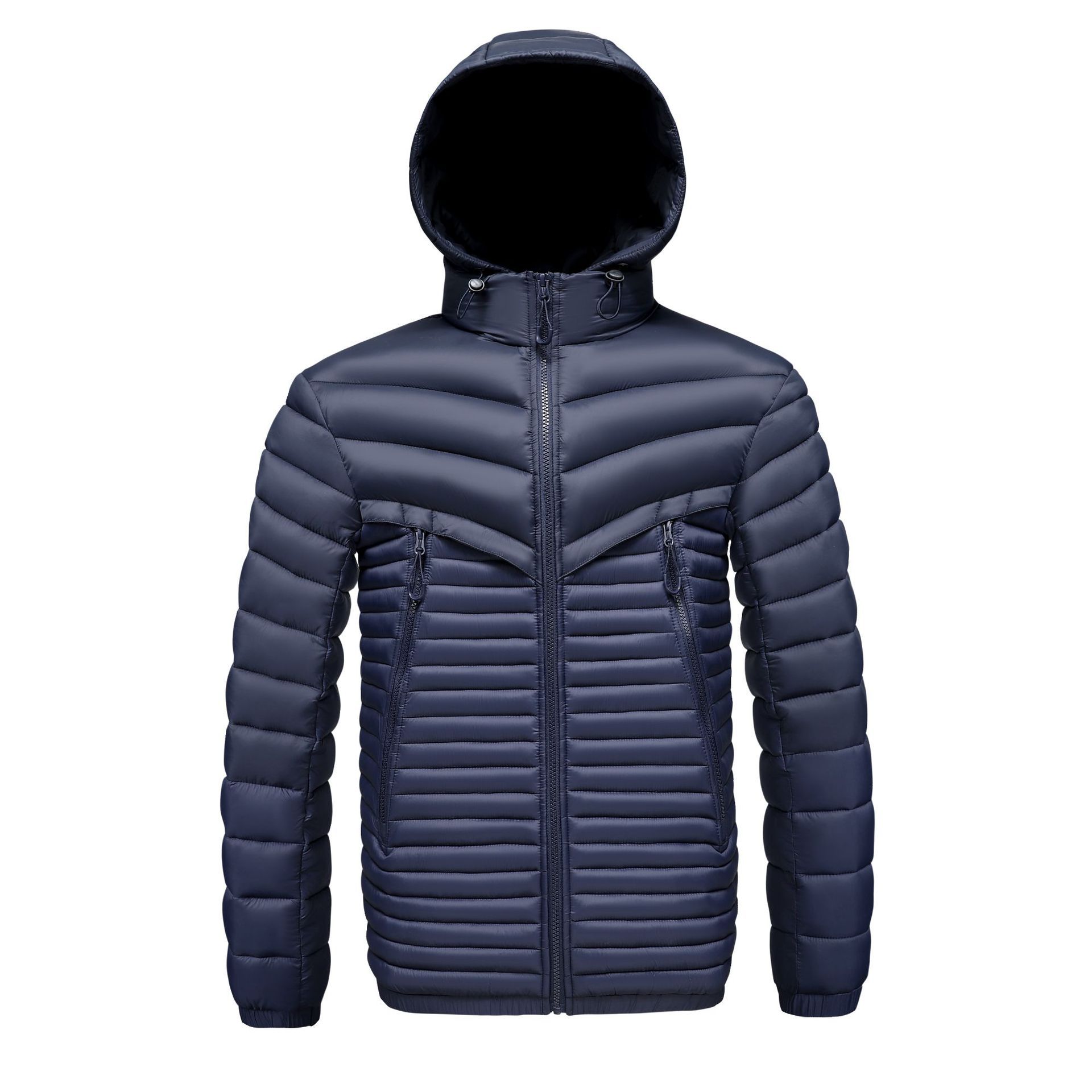 Rib Suit Padded Coat Men's Removable Cap Casual Loose Thickened Padded Jacket_voghion.com