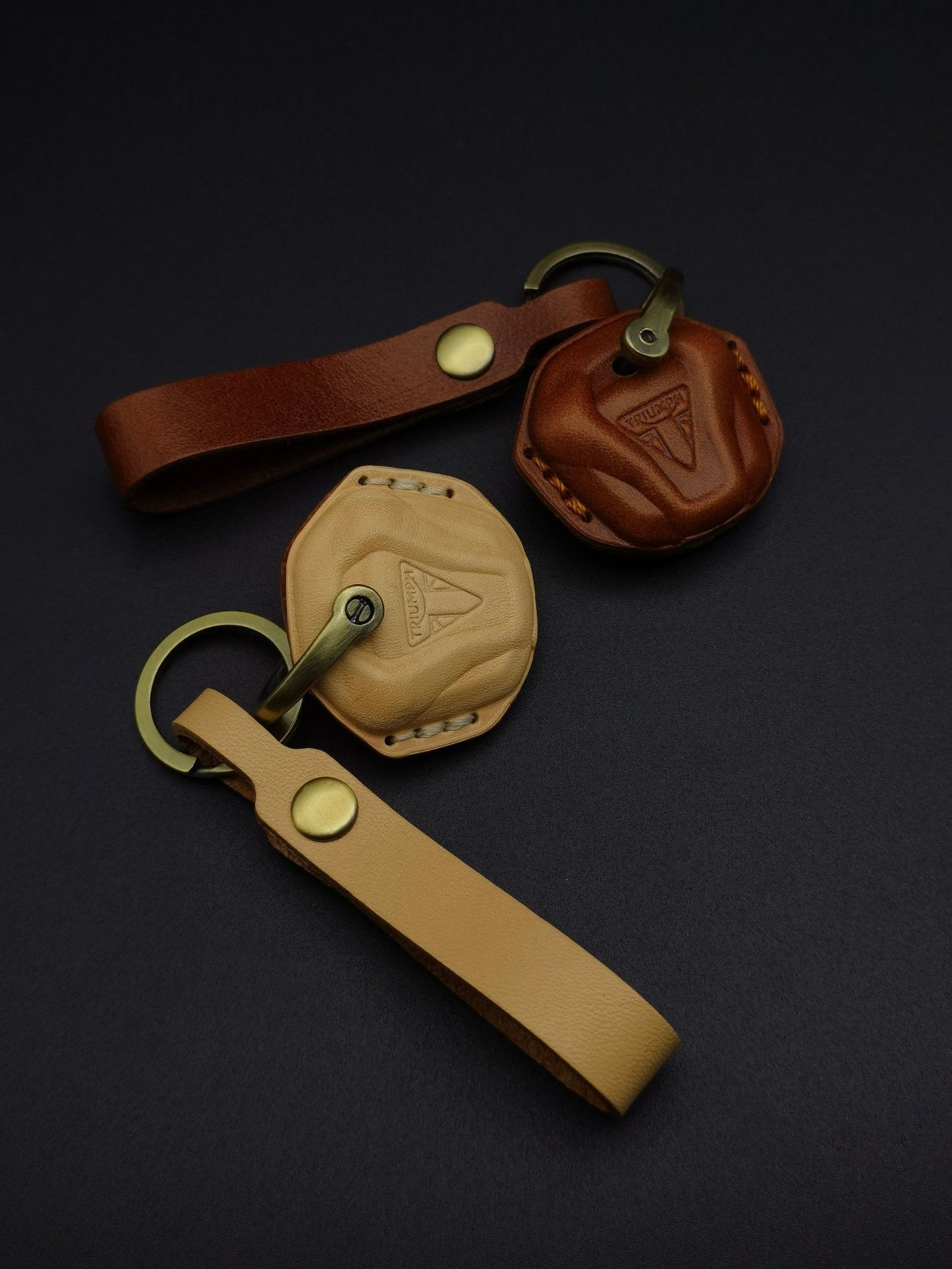 Genuine Leather Key Case for Triumph T100 Motorcycle T120