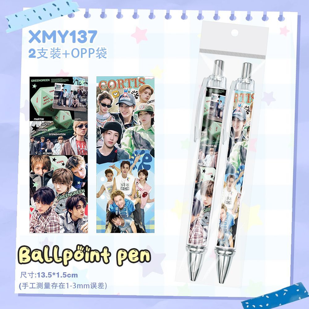 Cortis Men's Group Martin Zhao Yufan Celebrity Merchandise High-Quality Retractable Gel Pen for Students 0.5 Black Retractable Pen