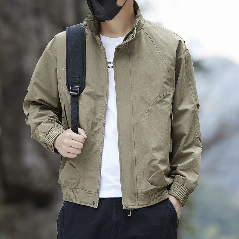 Transfronterizo simple chaqueta casual hombre chaqueta de moda hombre primavera y otoño nuevo estilo al aire libre chaqueta de asalto hombre tamaño grande