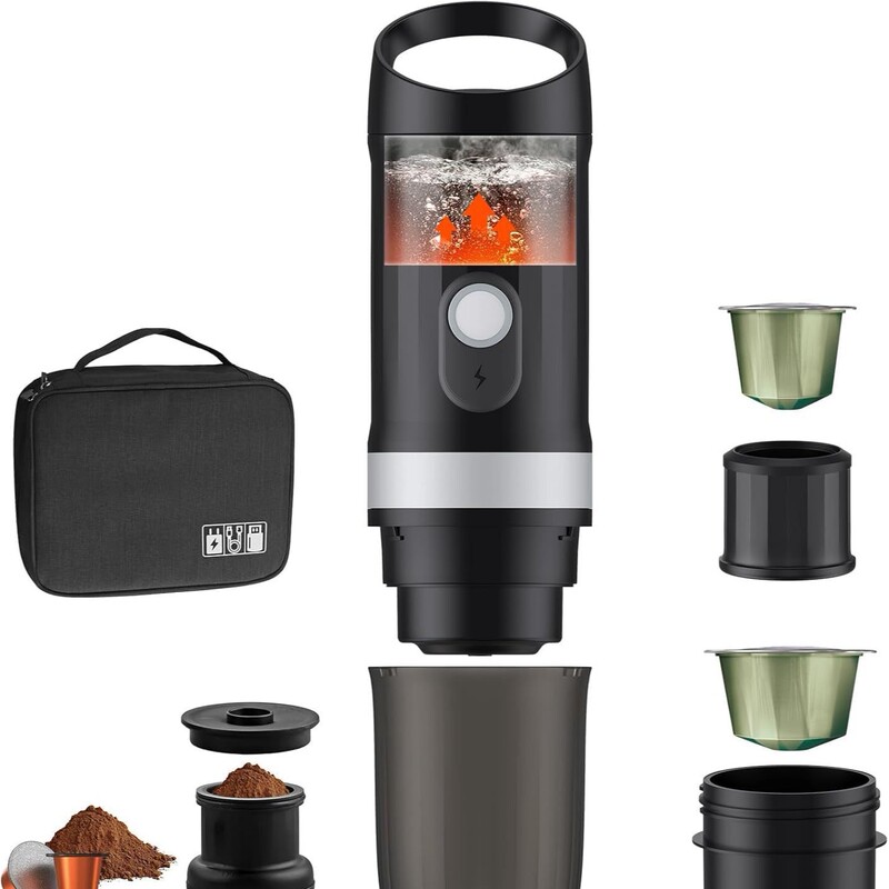 Kasuda First-Generation Portable Capsule Coffee Machine, Lithium Battery 3-in-1 Multi-Capsule Compartment, Heatable Coffee Machine Kasuda First-Generation Portable Capsule Coffee Machine, Lithium Battery 3-in-1 Multi-Capsule Compartment, Heatable Coffee Machine