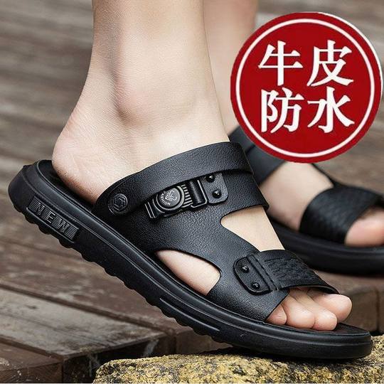 Men's Sandals Summer 2025 New Leather Sandals Men's Driving Two-Wear Wear-Resistant Anti-Slip Outdoor Comfortable Soft Sole