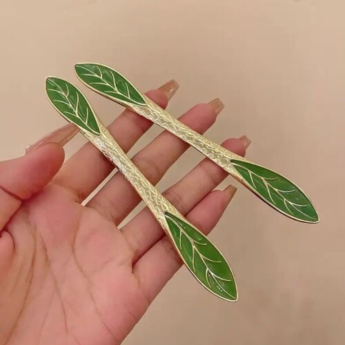 Green leaf ball hairpin, elegant, simple and versatile, new Chinese style cheongsam hairpin, modern daily hairpin