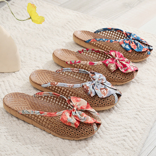 New Bamboo Slippers for Home - Unisex Summer Couple Home Decor Breathable Indoor Bamboo Wood Flooring Cooling Slippers for Wholesale