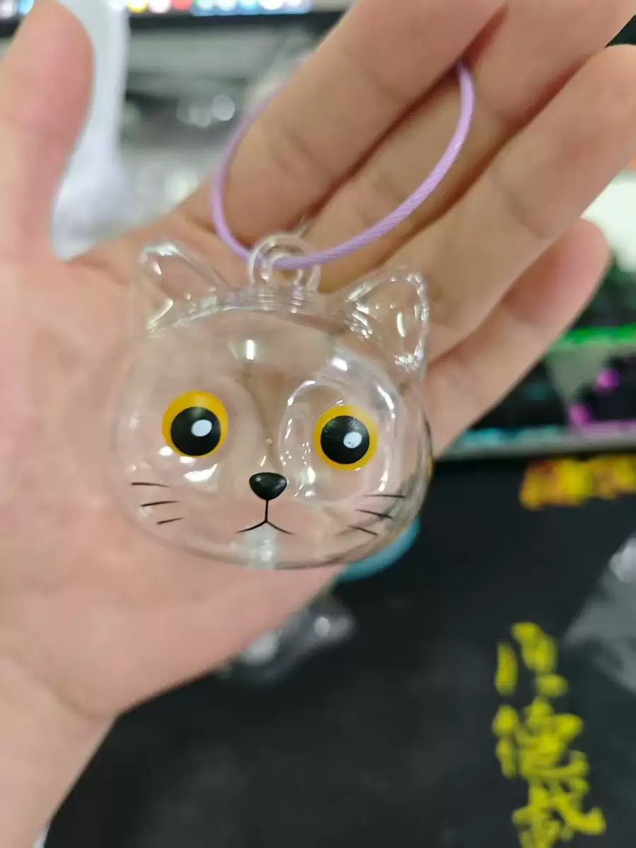 귀여운 고양이 머리 펜던트(노란 눈알)