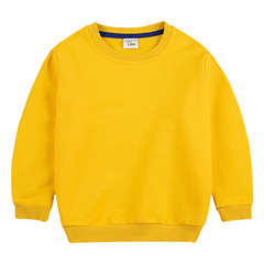 子供服の丸首の長袖の純色の衛衣秋冬の新型の対外貿易の卸売りは図案をプラスすることができます。