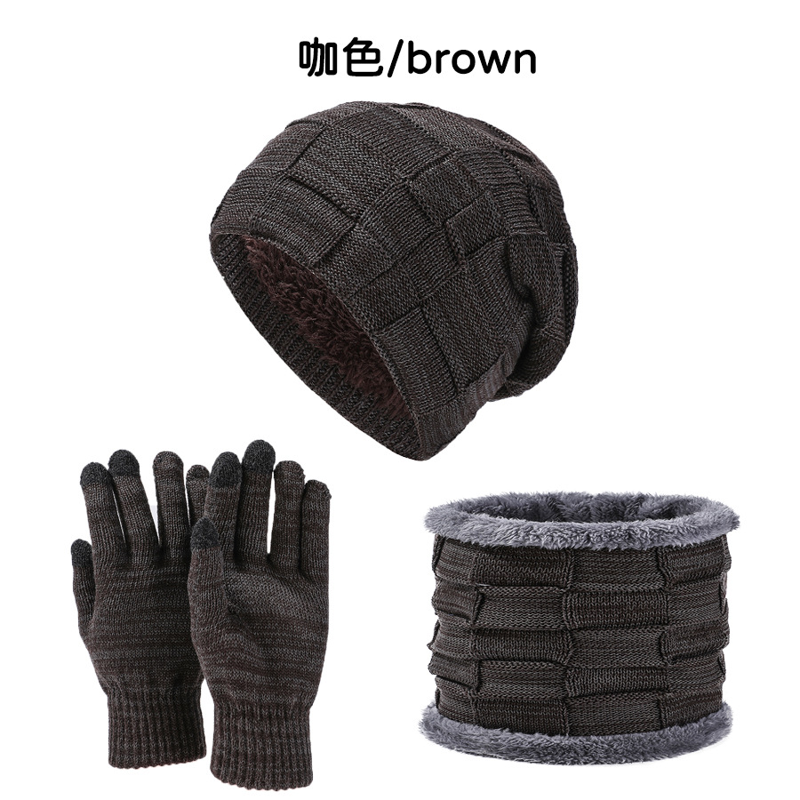 Wholesale Plus Velvet Thick Hat Neck Gloves Three-piece Set