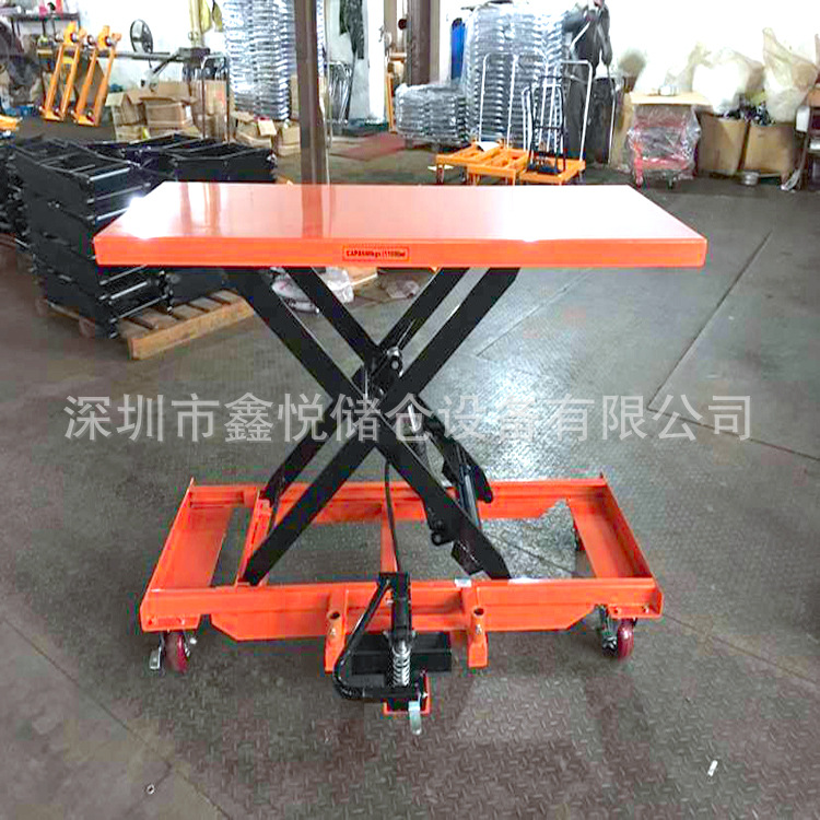 500kg移动手动升降平台车 液压模具小台车 小型升降车手推推车