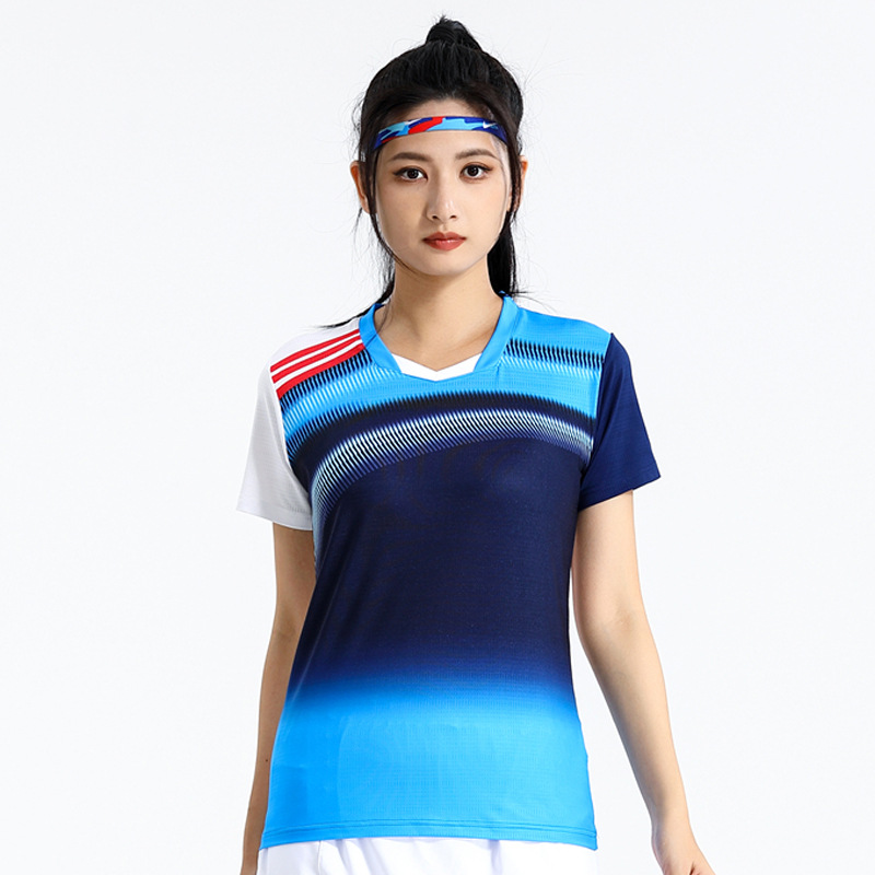 Seco rápido transpirable poliamonio bádminton set hombre y mujer V-cuello chaqueta deportiva para niños logotipo de impresión de adultos