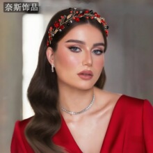 奈斯NS233 欧美新娘发带头饰手工水钻压发头带盘发造型发饰配饰