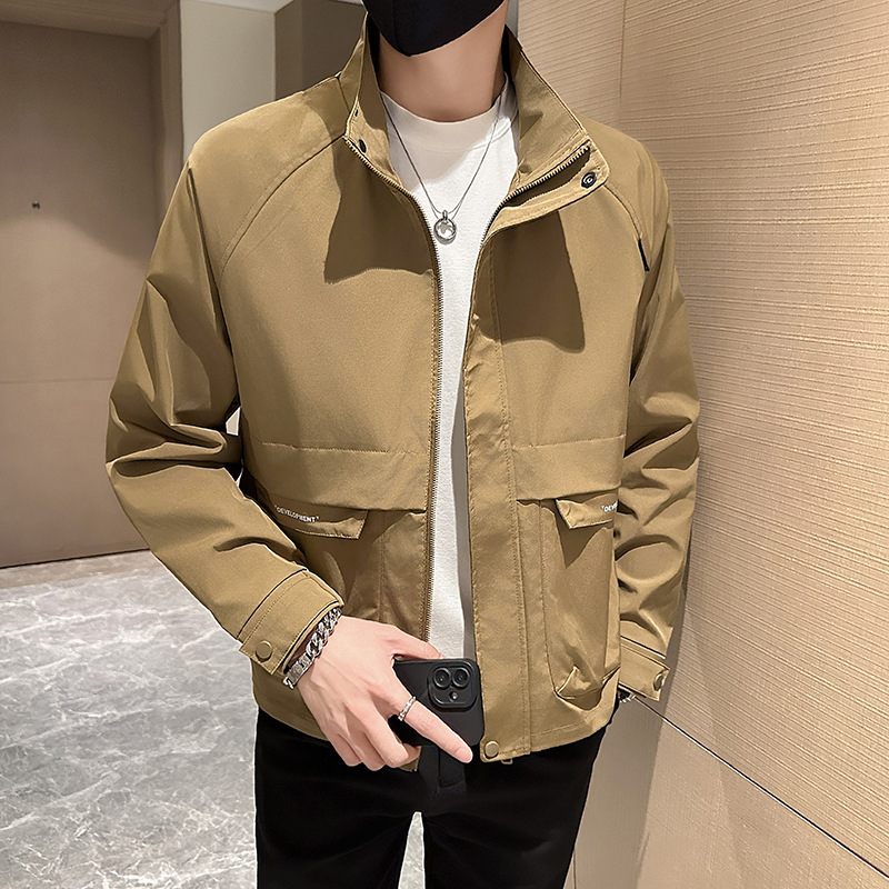 立领夹克男士秋装外套2025新款潮流修身工装上衣服春秋款褂子男士|undefined