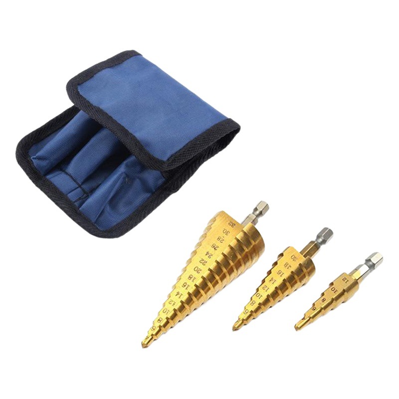 Éxito de ventas transfronterizo: juego de brocas manuales con vástago hexagonal para taladros de pagoda, brocas escalonadas multifuncionales para madera