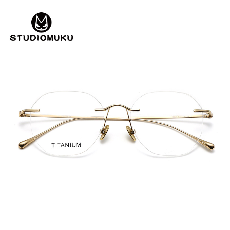 Gafas de madera STUDIOMUKU sin montura, como una cortina de luz de ensueño, sin pretensiones, monturas de gafas ultraligeras para hombres y mujeres