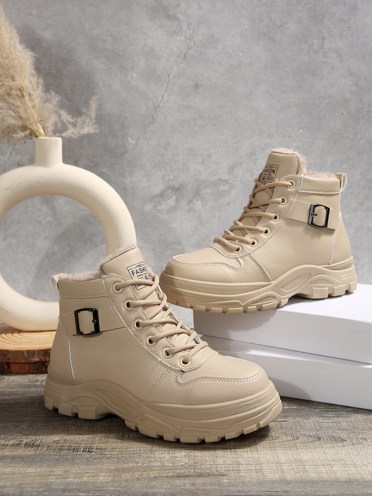 Scarponi da montagna grandi da donna nuovi autunnali e invernali più stivali da neve in velluto e spessi scarpe di cotone da donna_voghion.com