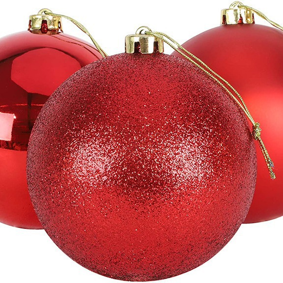 4CM 6CM 8CM 10CM Bolas de Navidad de plástico colgantes de árbol de Navidad decoraciones navideñas