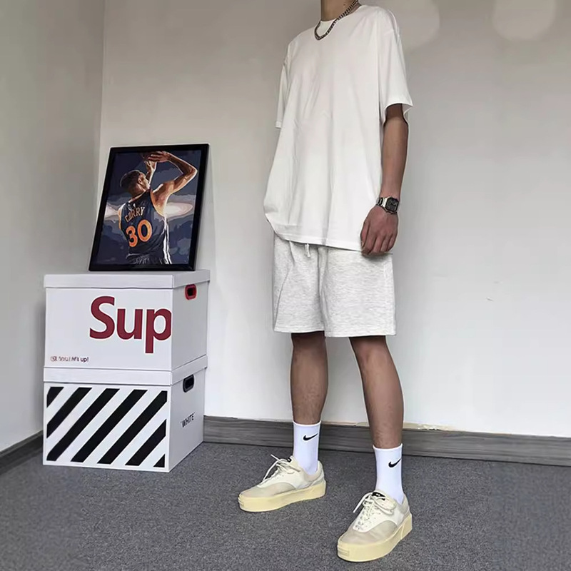 Summer American Quarter Shorts Men's Trendy Brand Handsome Sports Basketball Solid Color Pants Fitness Casual Loose Large Pants