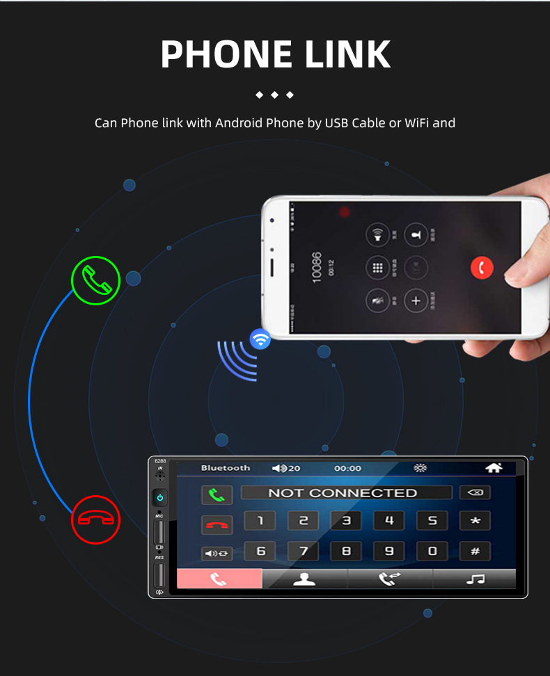 6.9inch Single-Din In-Car Mp5 Player with Navigation, Supports Carplay, Amap Navigation, High-Definition Central Control Large Screen