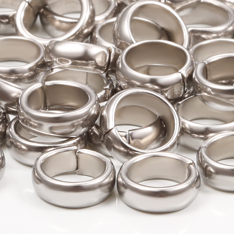 50 PCS/Package 7.5 * 2.5mm Stainless Steel Solid Color Polished Broken Ring display picture 5