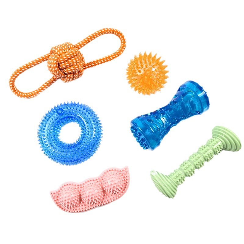 Amazon juguetes para mascotas traje de limpieza de sonido juguetes para perros 6-piece set fabricante en stock juguetes para perros